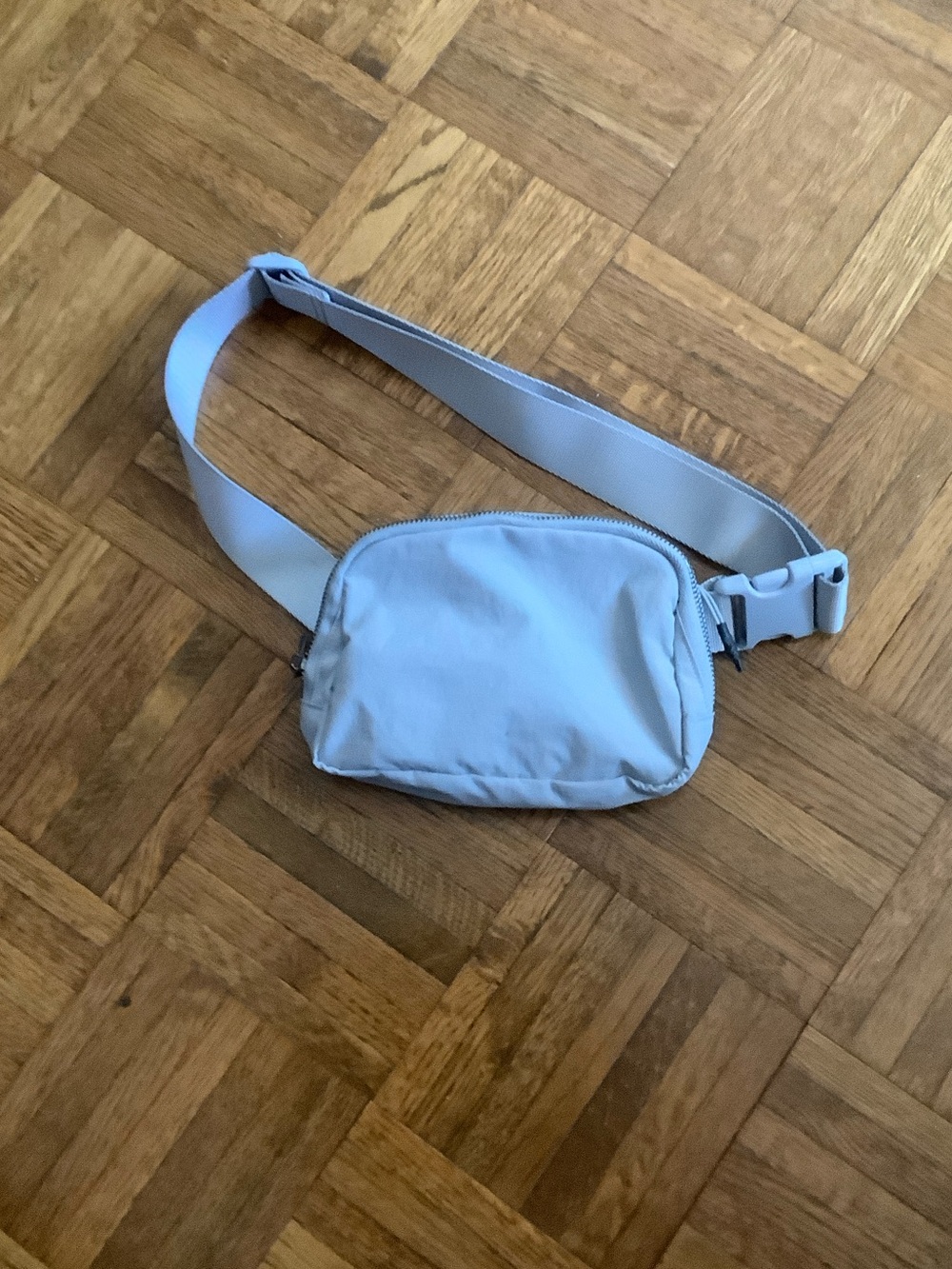 Gray nylon belt bag